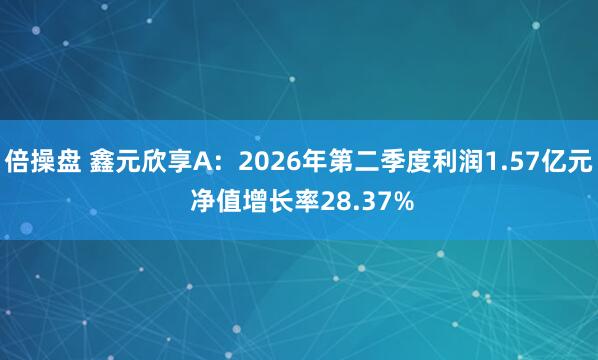倍操盘 鑫元欣享A：2026年第二季度利润1.57亿元 净值增长率28.37%