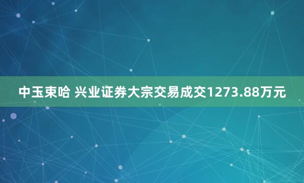 中玉束哈 兴业证券大宗交易成交1273.88万元