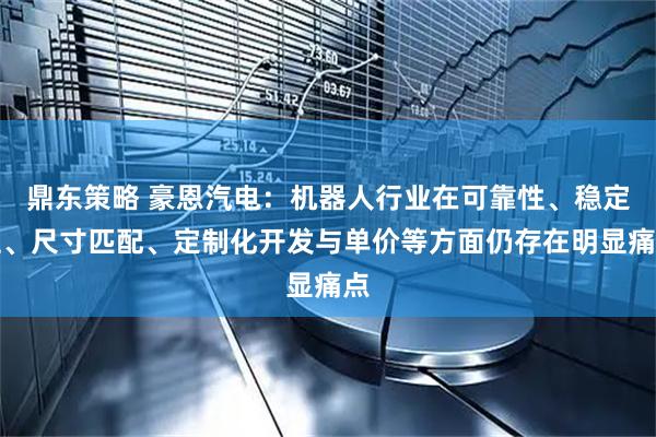 鼎东策略 豪恩汽电：机器人行业在可靠性、稳定性、尺寸匹配、定制化开发与单价等方面仍存在明显痛点