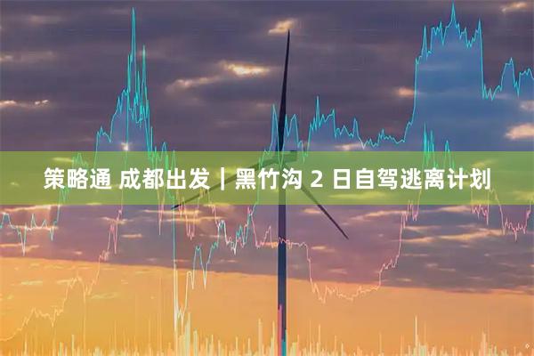 策略通 成都出发｜黑竹沟 2 日自驾逃离计划
