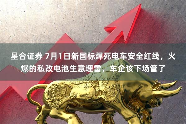 星合证券 7月1日新国标焊死电车安全红线，火爆的私改电池生意埋雷，车企该下场管了